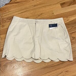 Crown & Ivy Navy and Cream Scalloped Skirt with attached shorts